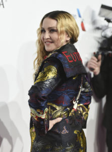Madonna attends the 11th Annual Billboard Women in Music honors at Pier 36 on Friday, Dec. 9, 2016, in New York. Billboard Women in Music 2016 will air Dec. 12 on Lifetime. (Photo by Evan Agostini/Invision/AP)