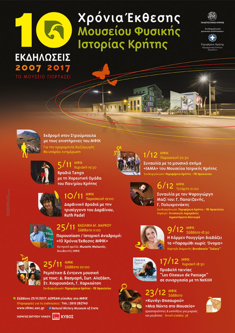 Σάββατο 25 Νοεμβρίου – Δύο επετειακές εκδηλώσεις για τα «10 Χρόνια Έκθεσης ΜΦΙΚ»