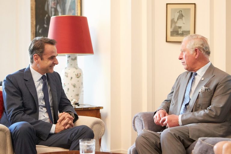 Συνάντηση του Προέδρου της Ν.Δ. κ. Κυριάκου Μητσοτάκη την Α.Β.Υ., τον Πρίγκιπα της Ουαλίας