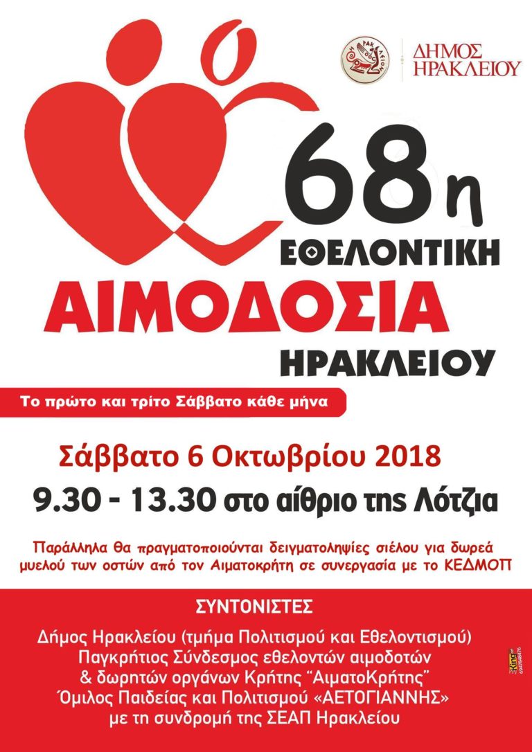 68η  Εθελοντική Αιμοδοσία Ηρακλείου