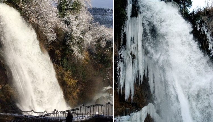 Υπέροχο θέαμα ο παγωμένος καταρράκτης της Έδεσσας