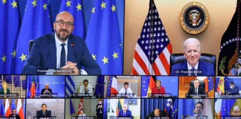 Σύνοδος Κορυφής: «Ιστορική» τηλεδιάσκεψη Μπάιντεν με τους 27 της ΕΕ -Η πρώτη Αμερικανού προέδρου μετά από 11 χρόνια