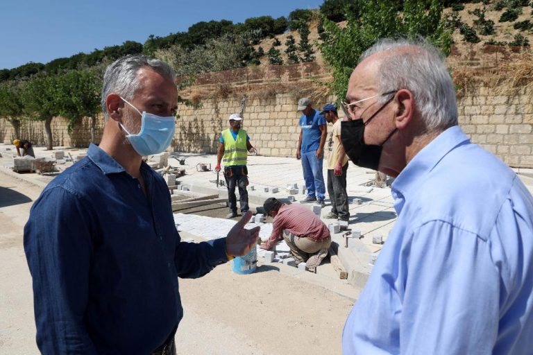 Επίσκεψη Δημάρχου Ηρακλείου Βασίλη Λαμπρινού στα υπό εκτέλεση έργα της Αρχιεπισκόπου Μακαρίου