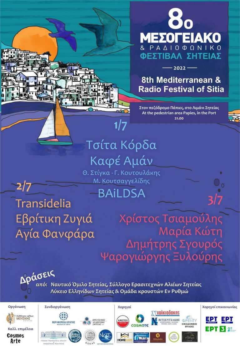 8ο Μεσογειακό – Ραδιοφωνικό Φεστιβάλ Σητείας  1,2,3  Ιουλίου 2022 με την στήριξη της Περιφέρειας Κρήτης