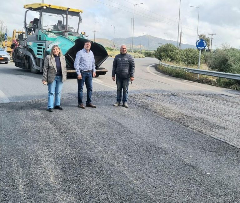 Αυτοψία του Αντιπεριφερειάρχη Ηρακλείου στο έργο ασφαλτικής αναβάθμισης κόμβος Πραιτωρίων-Πύργος
