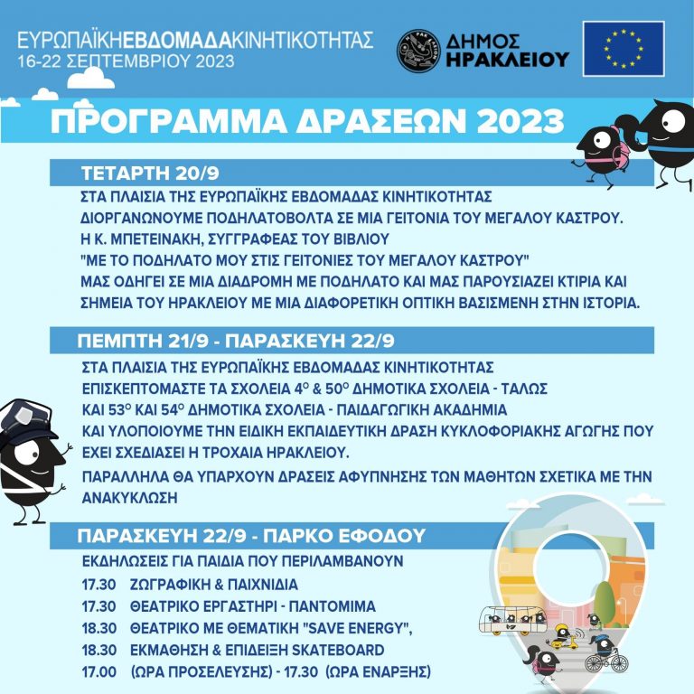 Δράσεις του Δήμου Ηρακλείου για την Ευρωπαϊκή Εβδομάδα Κινητικότητας