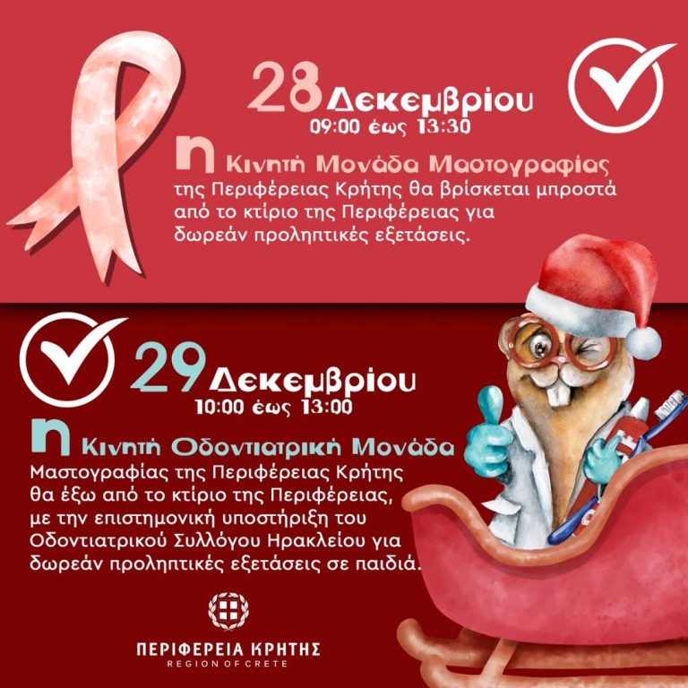 Με σύνθημα « αυτές τις γιορτές κάνε ένα δώρο αγάπης σε σένα και το παιδί σου!» οι δράσεις πρόληψης της Περιφέρειας Κρήτης στις 28 και 29 Δεκεμβρίου.