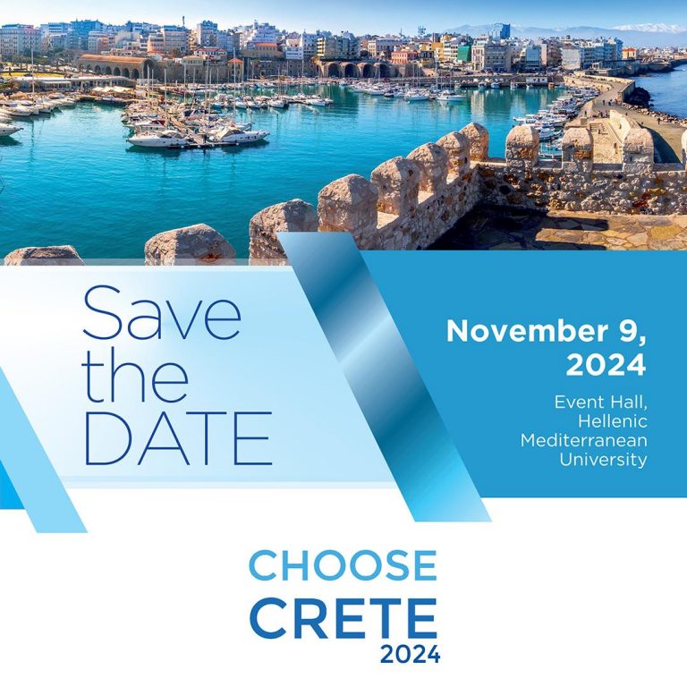 2ο Συνέδριο «Choose Greece – Choose Crete»  το Σάββατο 9 Νοεμβρίου 2024 στο Ηράκλειο, Κρήτης, στο Ελληνικό Μεσογειακό Πανεπιστήμιο