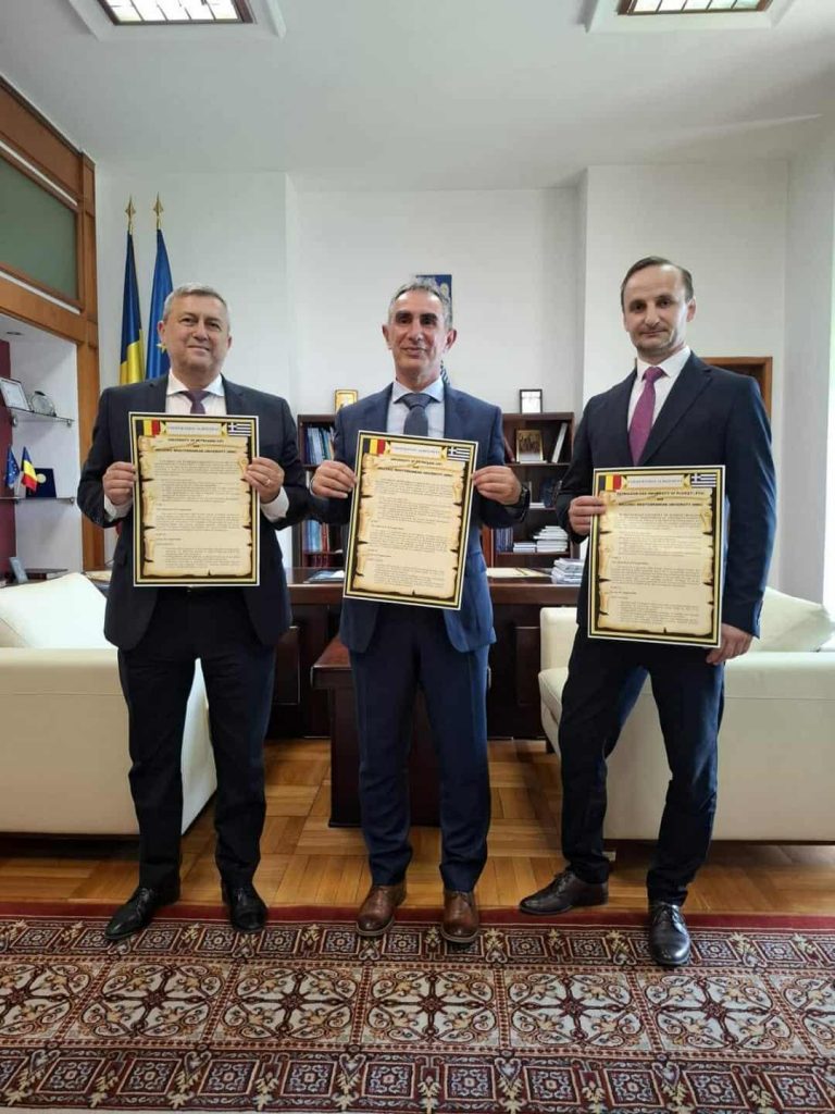 Υπογραφή Συμφωνιών Συνεργασίας μεταξύ Ελληνικού Μεσογειακού Πανεπιστημίου και των Πανεπιστημίων UPG Ploiesti και Petrosani της Ρουμανίας   