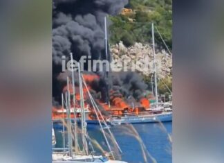 Συναγερμός στο λιμάνι των Παξών: Τουριστικά σκάφη τυλίχθηκαν στις φλόγες