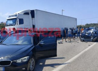 Πρέβεζα: Καραμπόλα με τραυματίες στην είσοδο της υποθαλάσσιας σήραγγας στο Άκτιο -Συγκρούστηκε φορτηγό με τρία ΙΧ